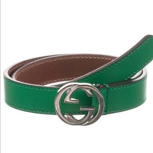 Authentic Gucci green leather belt